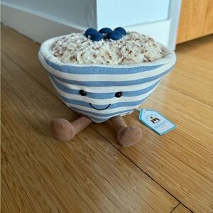 Jellycat Blue and Cream Striped Bowl Plush